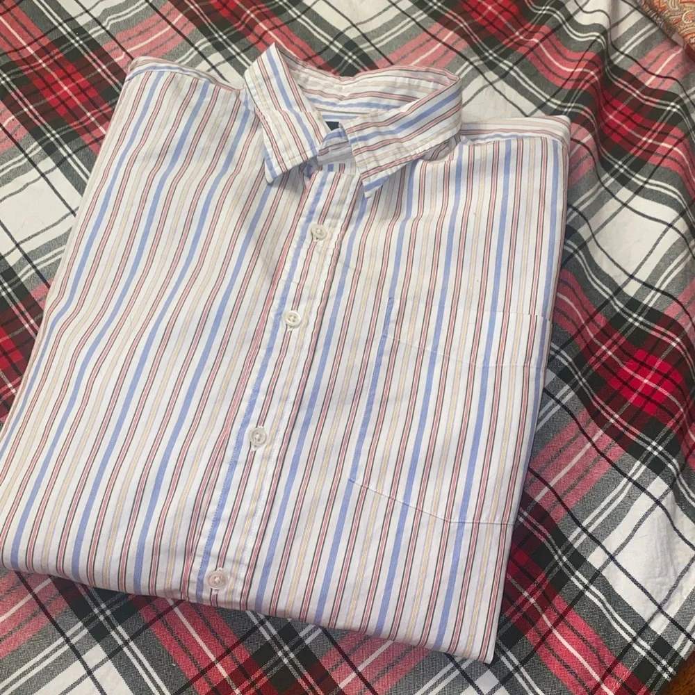 Vintage 90s J. Crew Stripe Button Down Shirt, sz 16-35